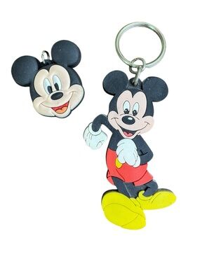 Disney Mickey Mouse PVC Keychain Duo - Black, Red, Yellow